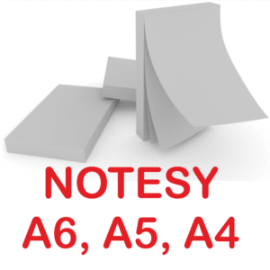 Notesy, bloczki klejone A6, A5, A4